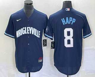 Mens Chicago Cubs #8 Ian Happ Navy City Connect Cool Base Stitched Baseball Jersey->chicago cubs->MLB Jersey